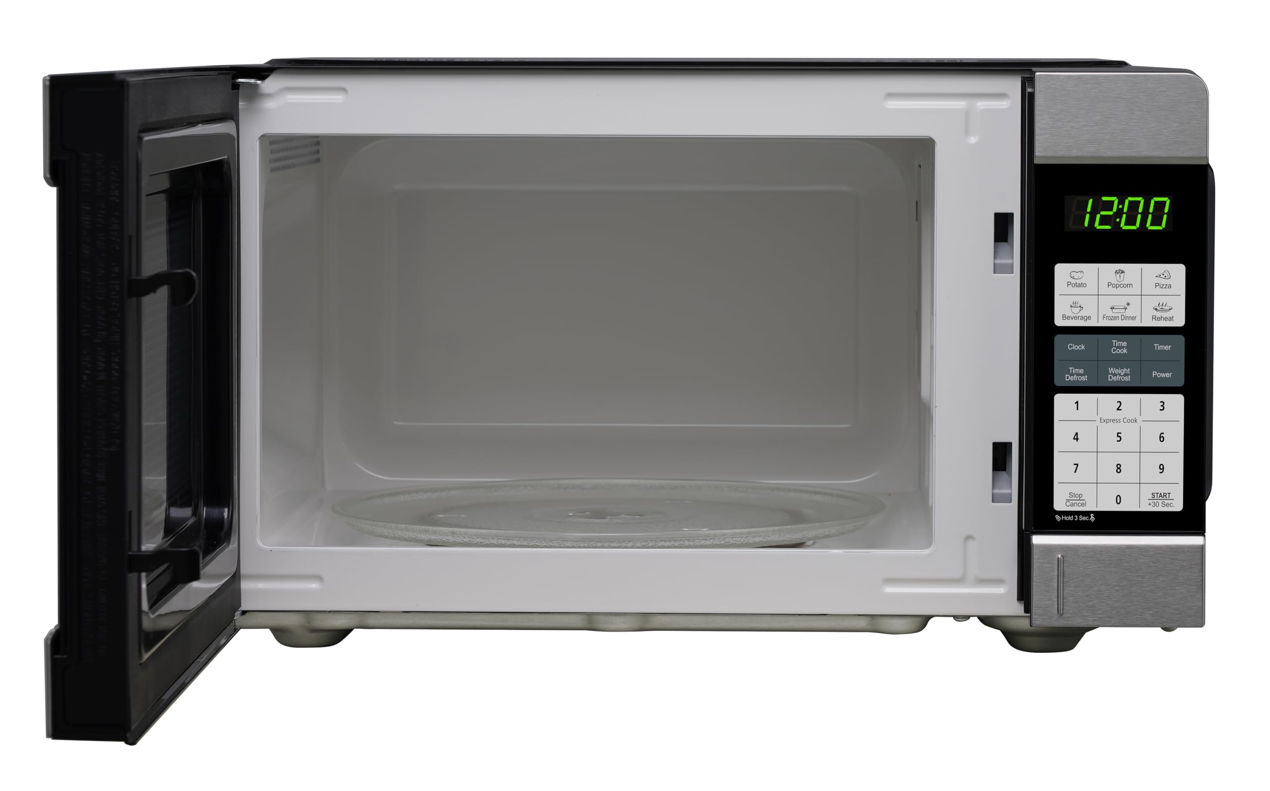 Impecca Countertop Microwave 1000 Watts, 1.1 Cu. Ft - Microwave Oven with LED Light & Child Lock - 6 one-Touch Menus, 10 Power Levels, Perfect for Apartments and Dorms - Easy Clean, Stainless Steel