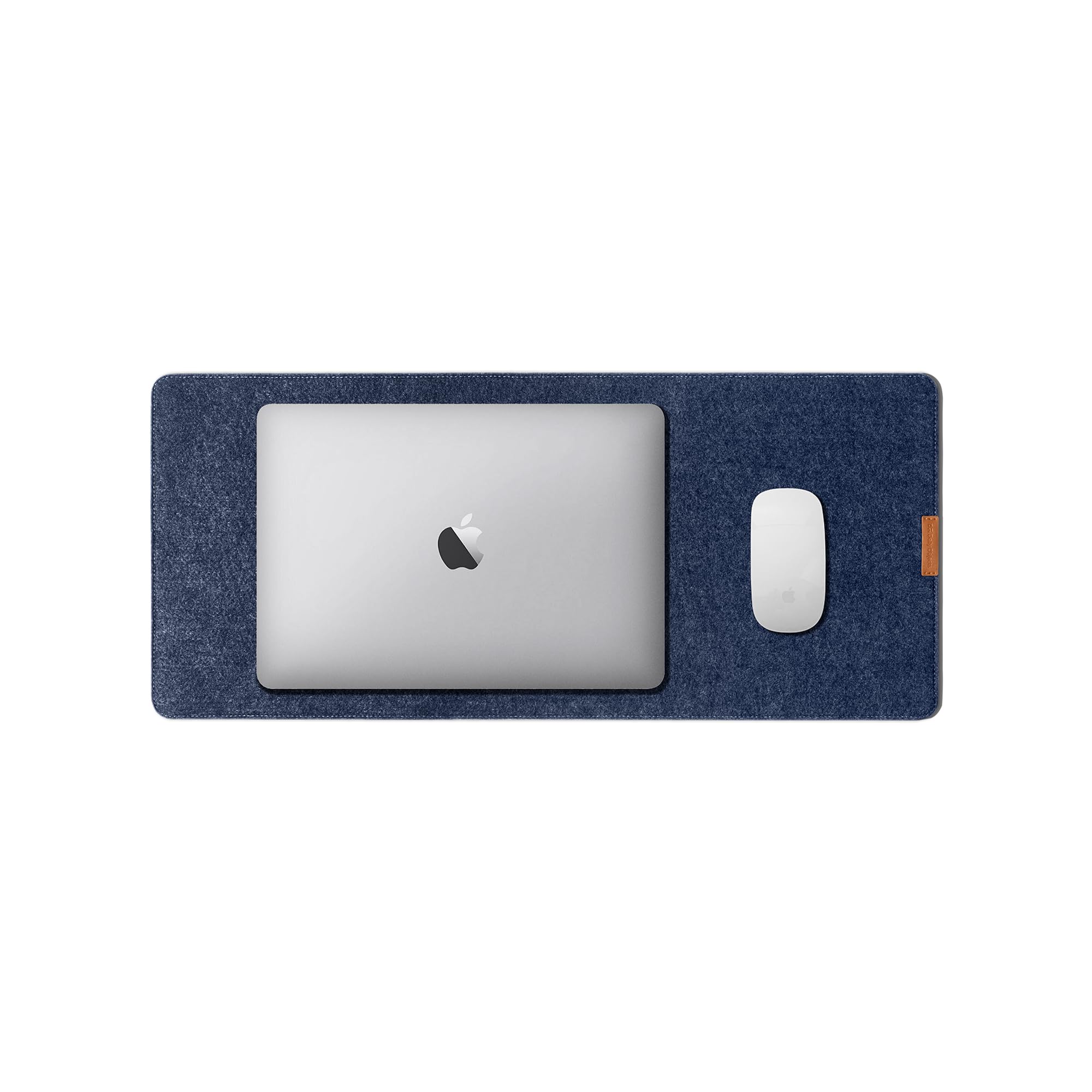 DailyObjects Premium Vegan Leather Mini Desk Mat Organiser | Anti-Skid | Anti-Slip | 63 * 28 cm | Reversible Desk Spread Turf Desk/Laptop Mat for Work from Home/Office/Gaming | Turf Felt - Blue