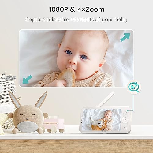 Miniatura 6 de BOIFUN 5" Baby Monitor, 1080P WiFi Baby Camera Via App and Screen Control, Night Vision, 2-Way Talk, Cry& Motion Detection, Record & Playback,
