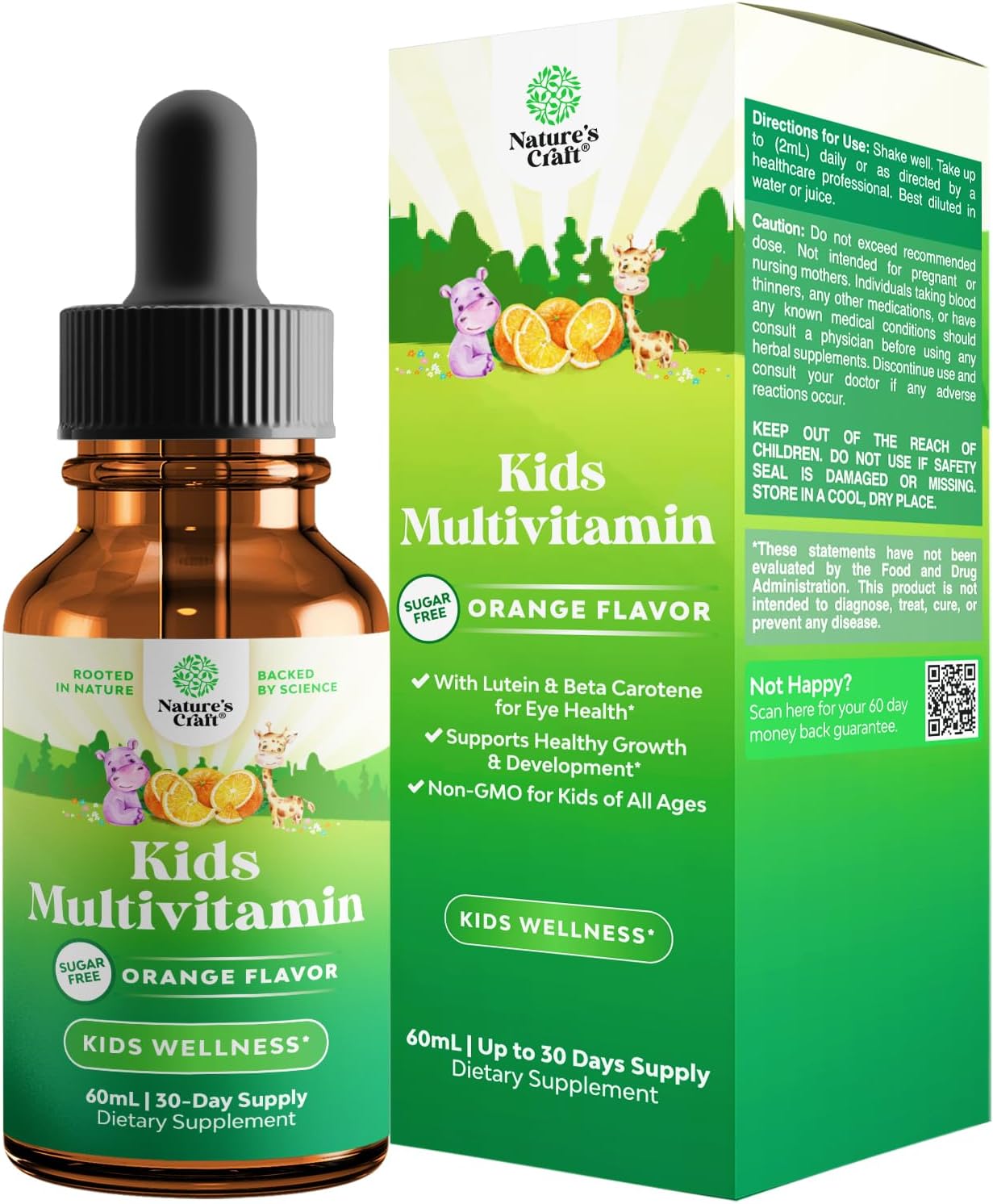 Natures Craft Liquid Multivitamin for Kids Immunity Support - Yummy Toddler Supplement with a C D3 E B6 and Vitamins of All Ages High Absorption
