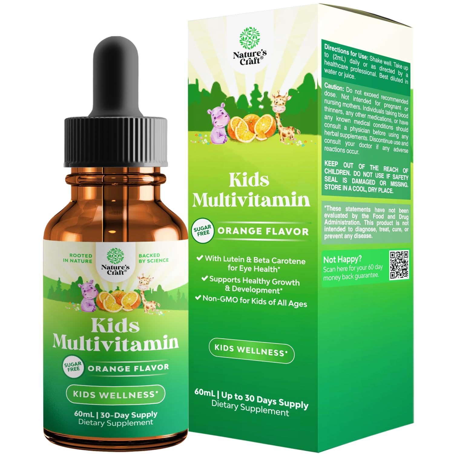 Natures Craft Liquid Multivitamin for Kids Immunity Support - Yummy Toddler Supplement with a C D3 E B6 and Vitamins of All Ages High Absorption