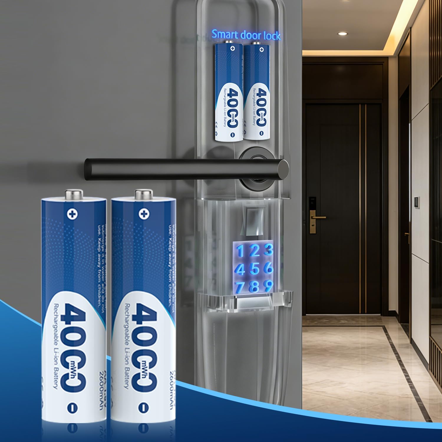 Rechargeable Batteries Lithium 12 Pack,1.5V 4000mWh High Capacity Rechargeable AA Battery, Li-ion Doubel A Batteries for Blink Outdoor Camera