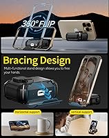 Vista 3 de Funda compatible con AirPods Pro 2ª/1ª, bloqueo automático magnético con soporte para teléfono y kit de limpieza, compatible con funda Magsafe