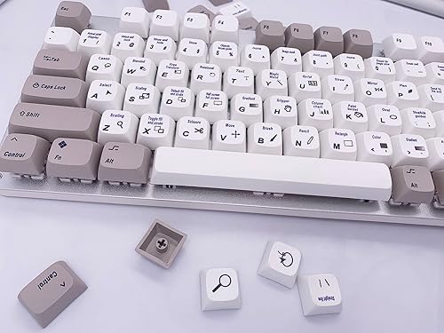 Miniatura 1 de ZUDUTT Teclas de material PBT, teclas originales de altura de fábrica, juego completo de 130 teclas, adecuado para teclado mecánico de la serie