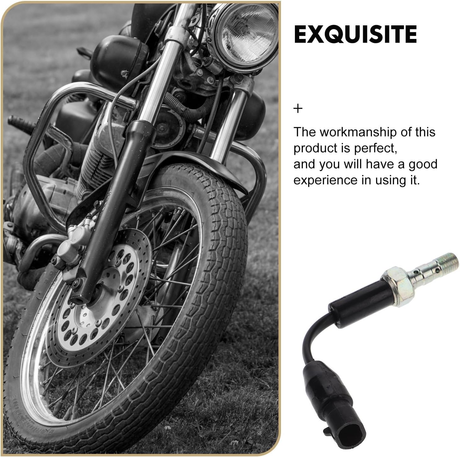 Motorcycle Brake Pressure Line Sensor Replacement Hydraulic Brake Line Switch with Easy Installation, Black Rubber and Metal Material Compatible with Most Motorcycle Models