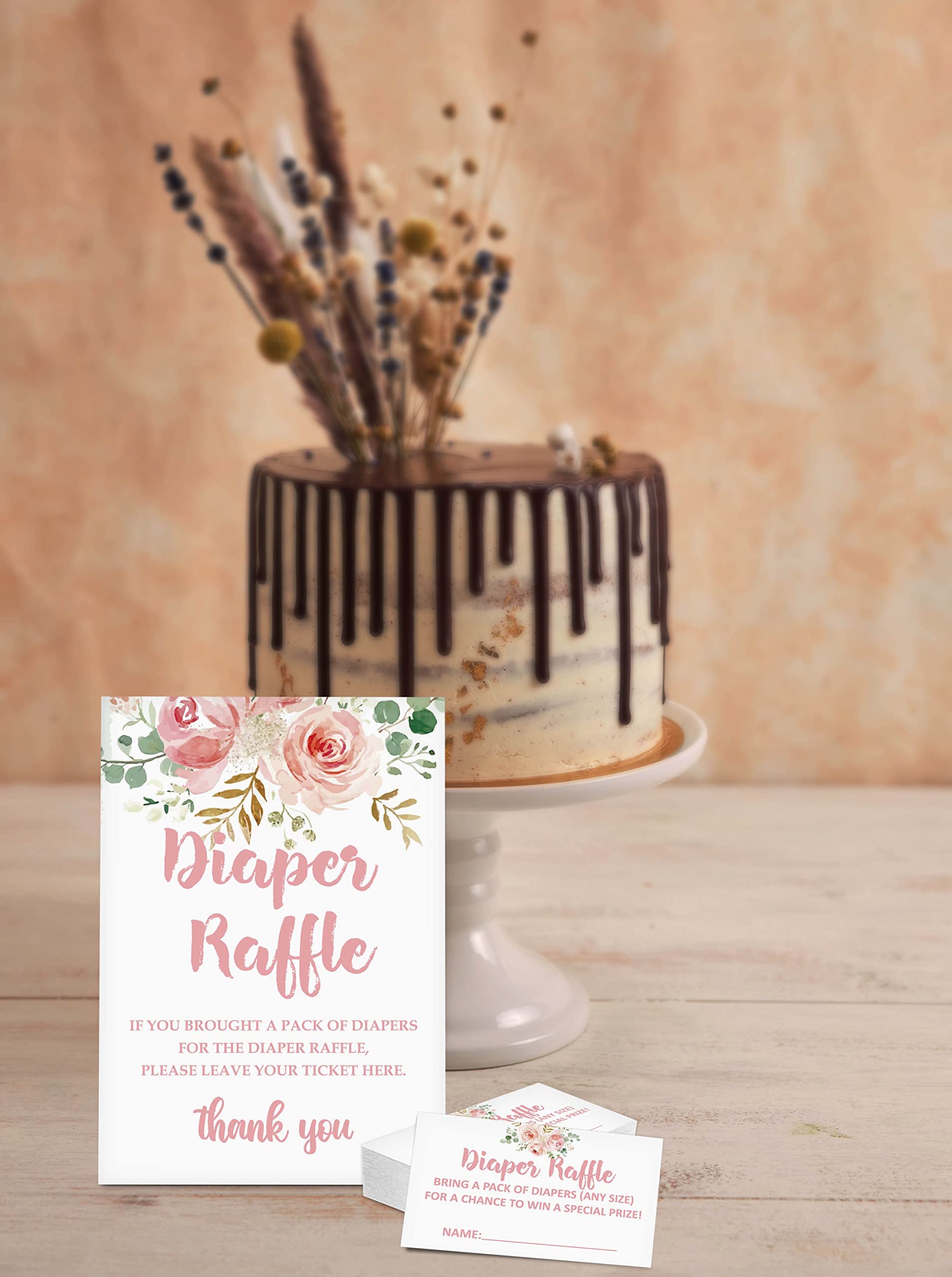 Funrous 50 Windel-Tickets Mit Box Für Babyparty – Tombola-Spiel, Tischdekoration, In Blau Mit Schleife