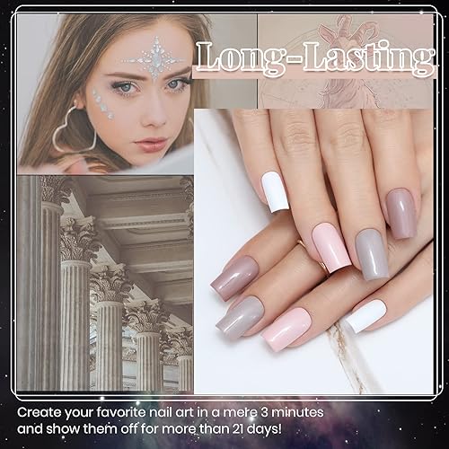 Miniatura 126 de Beetles - Esmalte de uñas de gel pastel, 6 colores, esmalte de gel macarrón, rosa claro, azul, verde, amarillo, morado, uñas suaves para todas