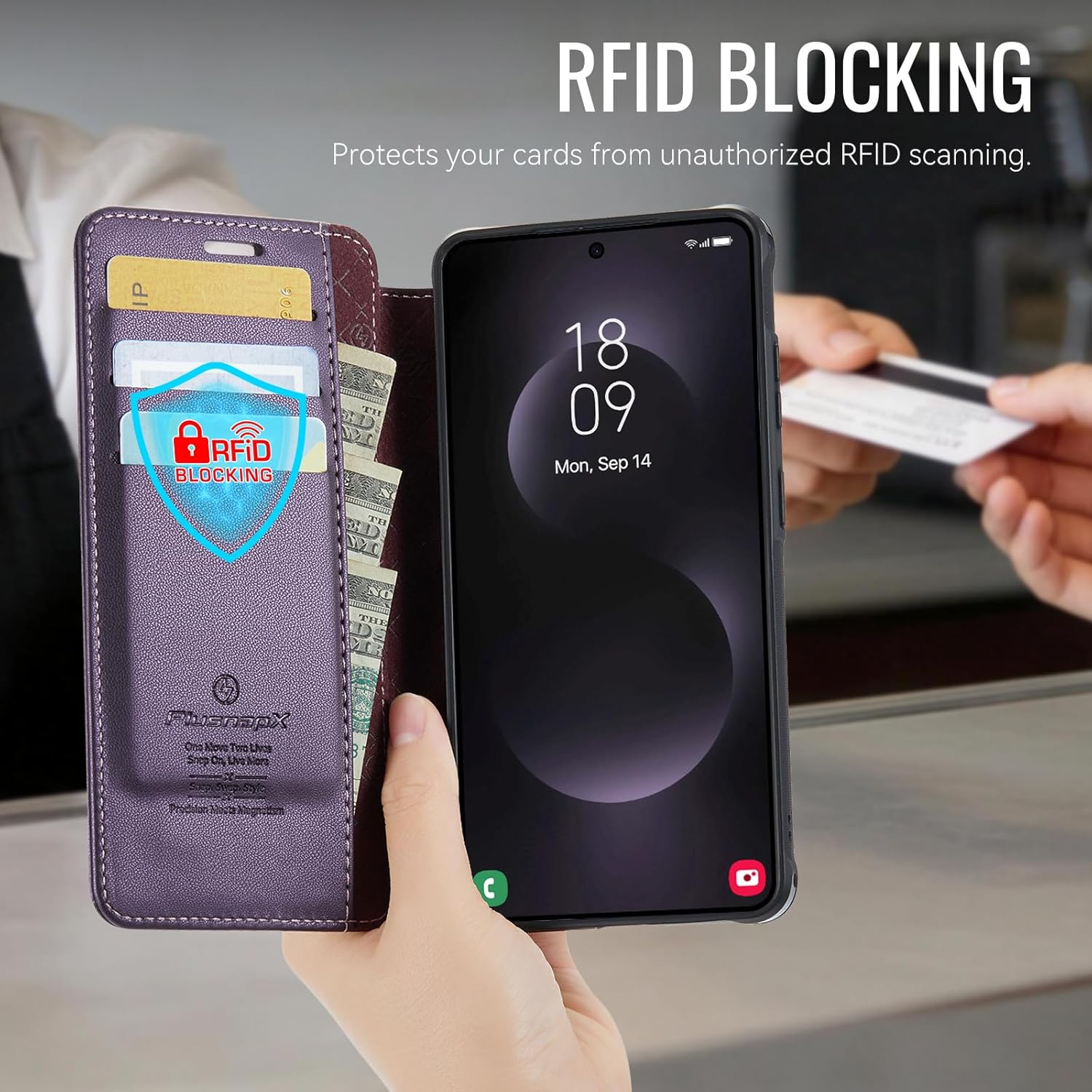 for Samsung Galaxy S26 Ultra Wallet Case Compatible with Magsafe, PU Leather Flip RFID Blocking Card Holder Shockproof Magnetic Women Men Wallet Phone Case Cover for Galaxy S26 Ultra, Purple
