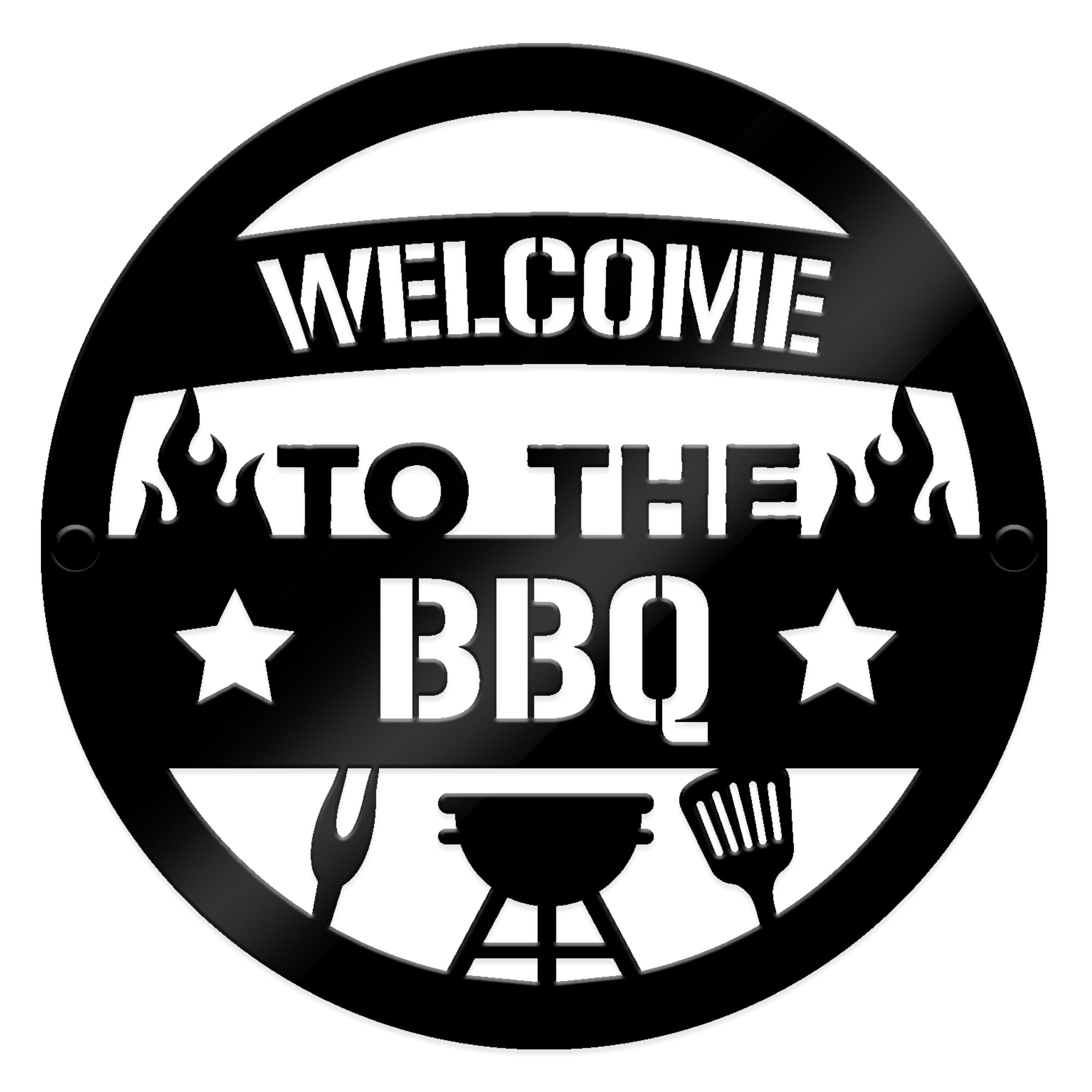 BBQ Welcome Sign Barbecue Welcome Plaque 23x23 / 35x35cm Wall Fence Mounted Garden Signs For Gardener Outdoor Weatherproof Decor Plaques (Large