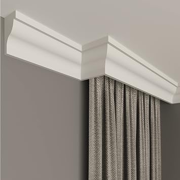 Decorative Coving for Ceilings, Premium Extruded Polystyrene Cornice Coving, Lightweight Ceiling Moulding Trim, Flexible and Durable Ceiling Cornice Trim (CS02, Sample 20cm)