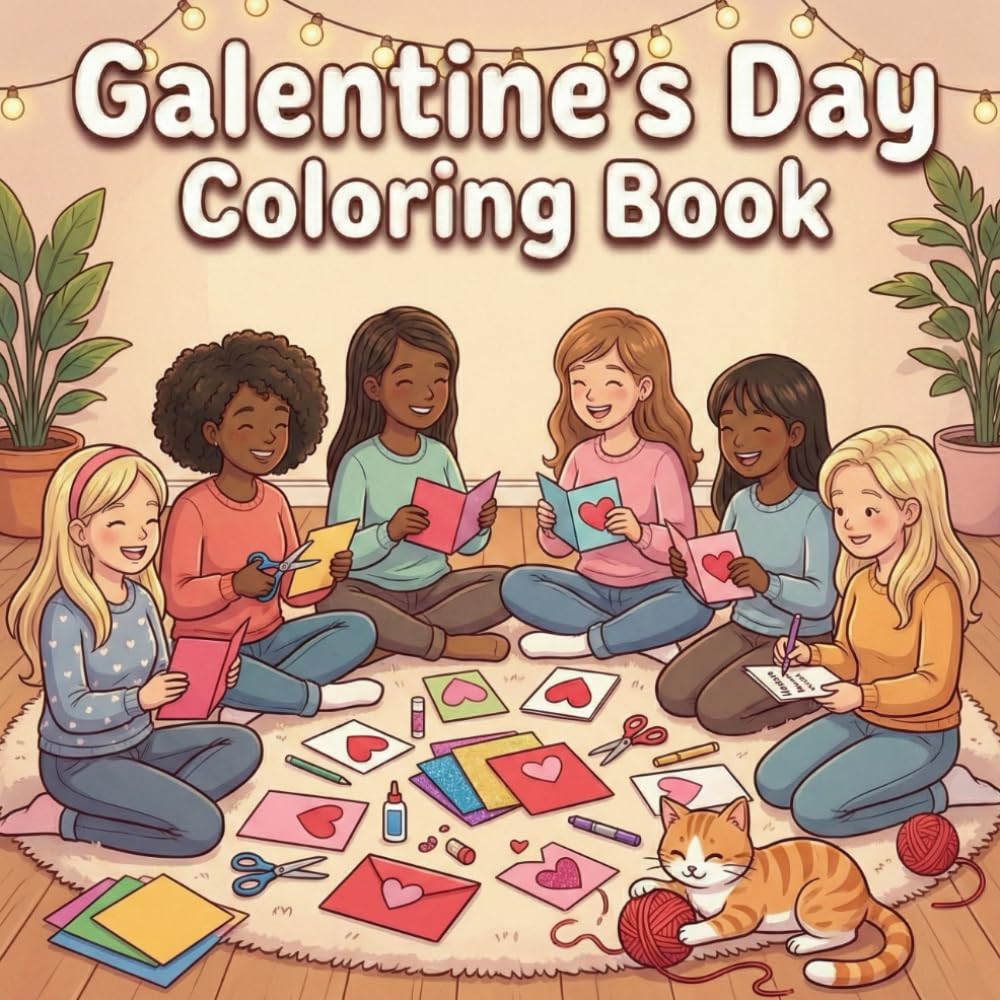 Galentine Vibes Coloring Book: Cute and Relaxing Designs Celebrating Best Friends, Love, and Empowerment