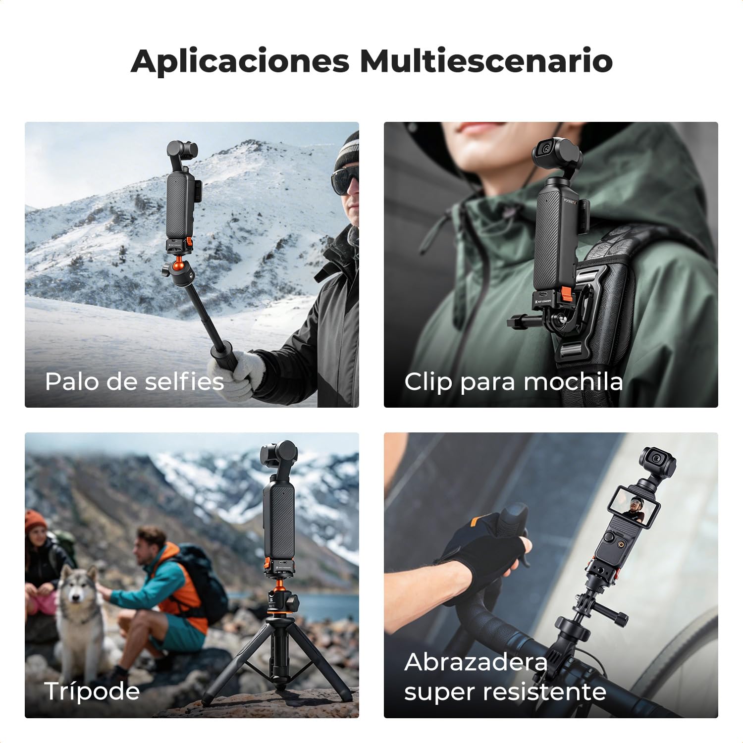K&F CONCEPT PP61 Base Carga Rápida Magnética Compatible con dji Osmo Pocket 4/3, Adaptador Arca-Swiss y 1/4" para Action CAM, Dock Vlog Aluminio CNC