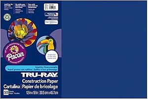 Tru-Ray® Royal Blue Navy Construction Paper: 50-Pack of Premium 12"x18" Sheets