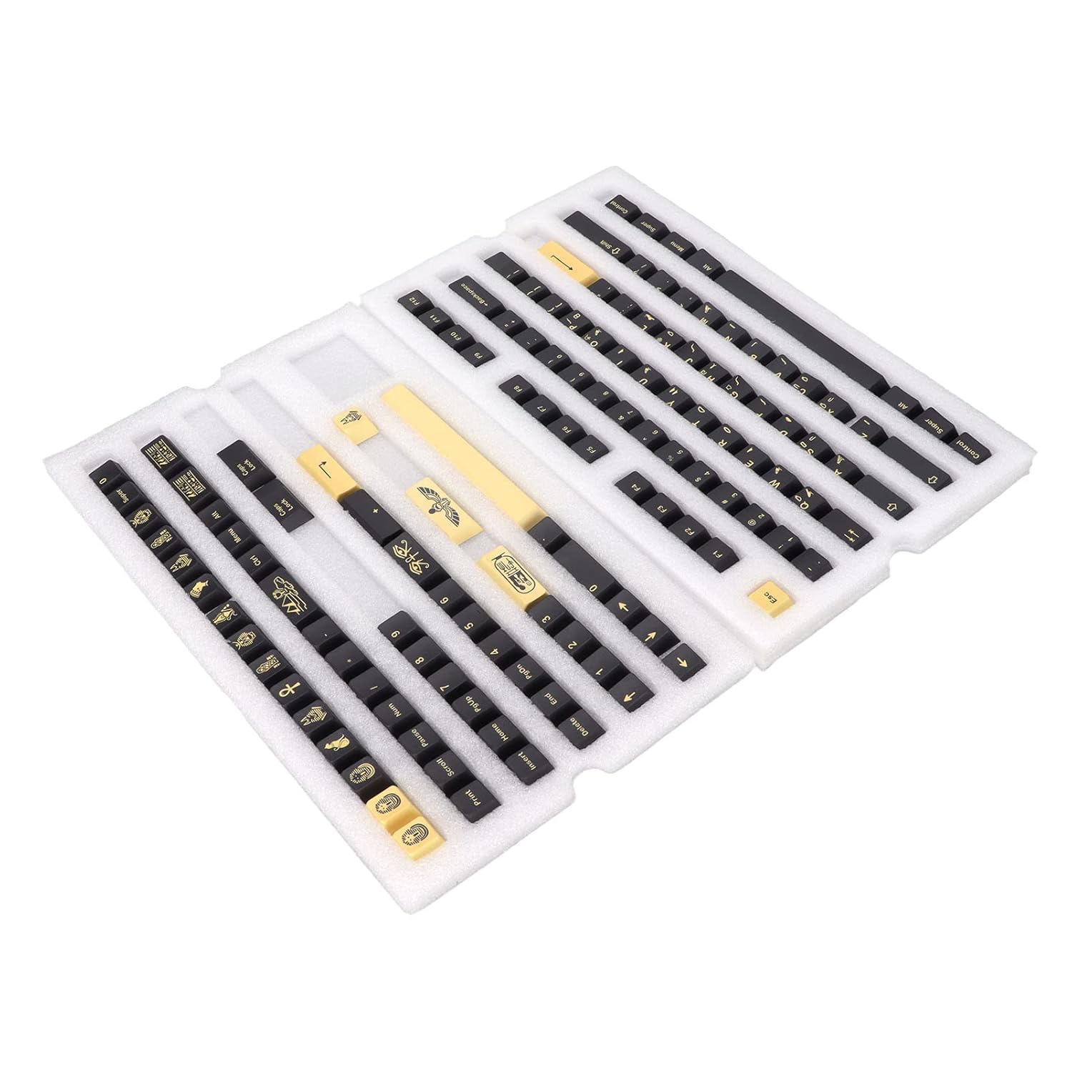 PBT Custom Keycaps, 132 Keys Letterless Cherry Gaming Keycaps, Egyptian