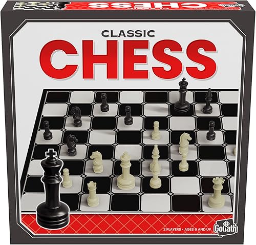 Classic Games - Ajedrez - Incluye figuras de ajedrez Staunton de plástico de tamaño completo con 2.5 pulgadas King by Goliath