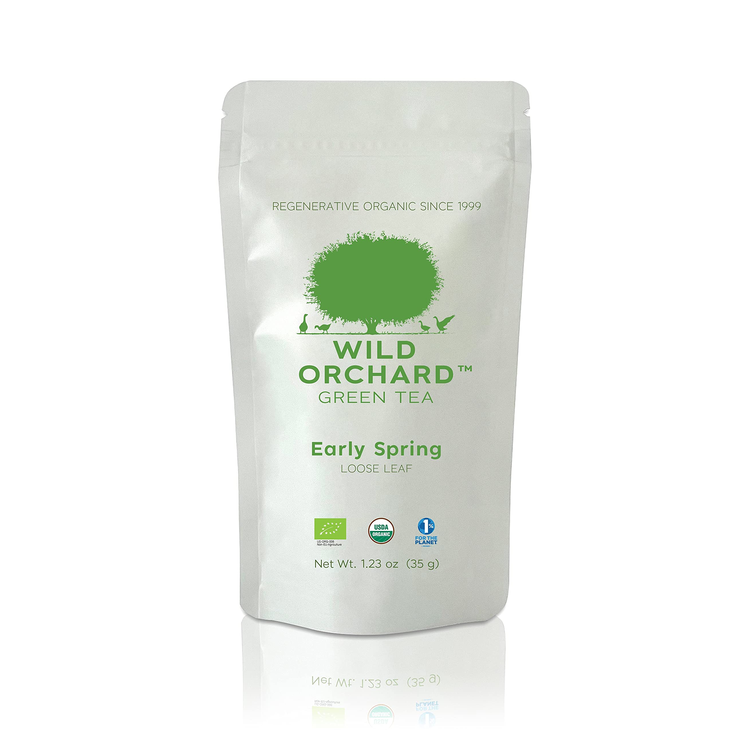 Wild Orchard Premium Green Tea - 100% Regenerative Organic Certified - Early Harvest (After Rain) - Sustainably & Regeneratively Cultivated on Jeju Island in South Korea - Loose Leaf Green Tea