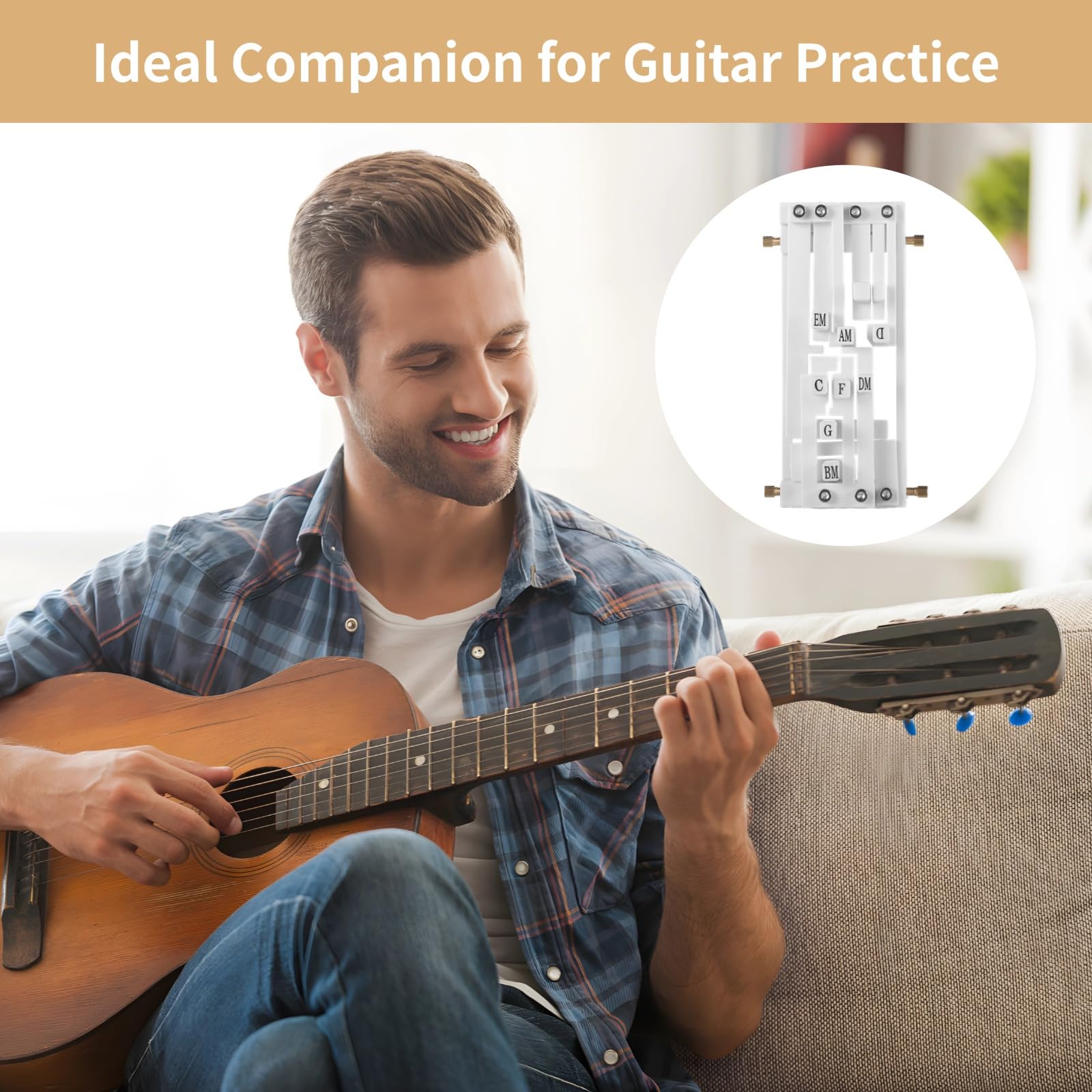 Presseur d'accords de guitare, entraîneur d'accords Guitar Aid, outil portable pour guitare acoustique, aide aux débutants, transitions rapides, assistant de positionnement du doigté de guitare