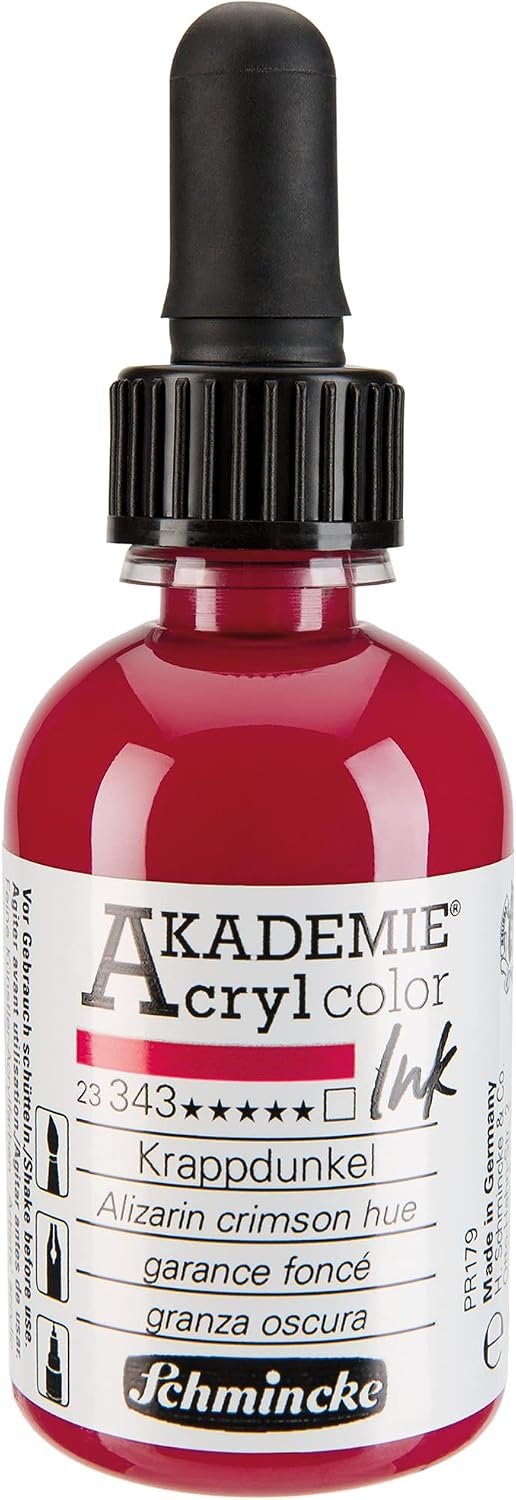 Schmincke Akademie Akrilik Mürekkep 50 ml 343 Alizarin Crimson Hue