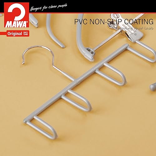 Miniatura 3 de Mawa by Reston Lloyd - Percha antideslizante para cinturones con 4 ganchos, estilo GH, juego de 2, color blanco