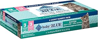 Blue Buffalo Baby BLUE Healthy Growth Formula Grain Free High Protein, Natural Kitten Pate Wet Cat Food Variety Pack, Chicken, Salmon 3-oz (6 Count- 3 of Each Flavor)