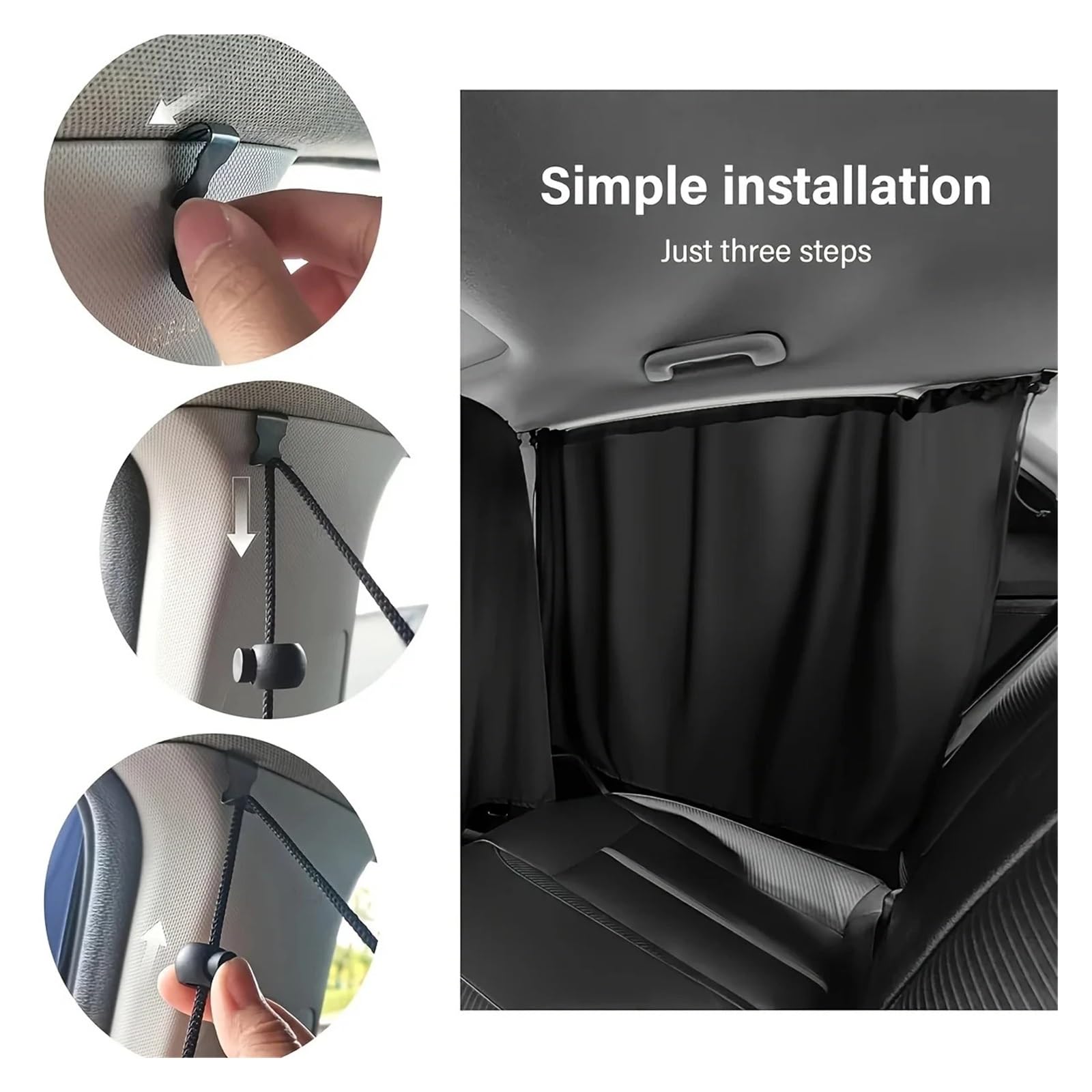 Rideau Arrière Fourgon Occultant Ensemble de Rideaux d'intimité for Voiture 4 pièces