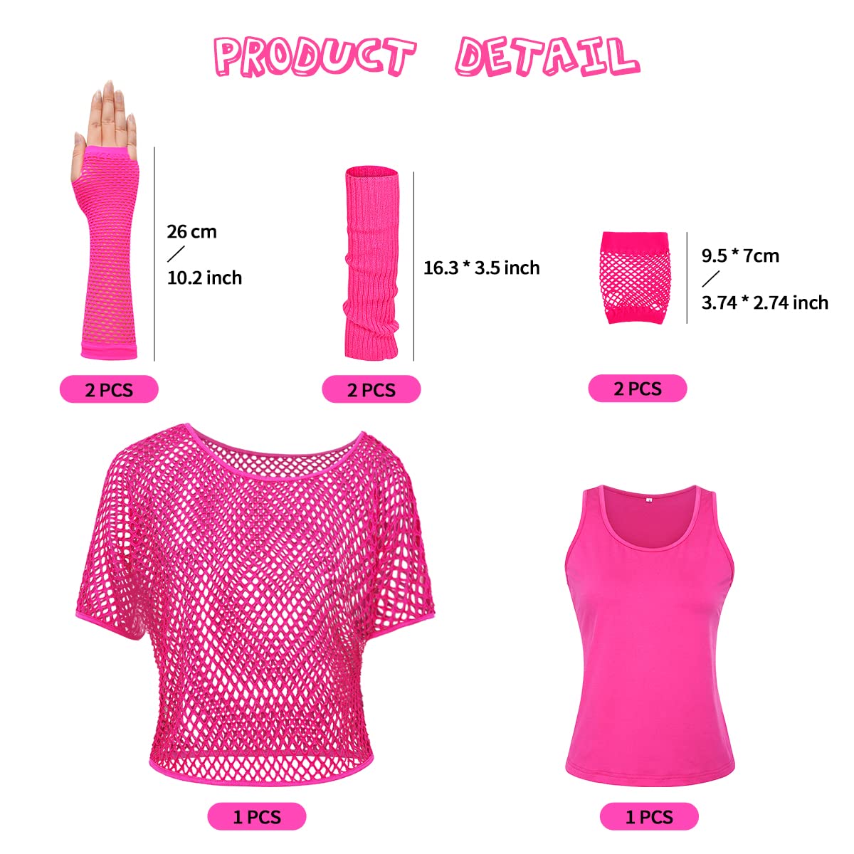 WILDPARTY Camiseta casual sexy de los años 80 para mujer, diseño de red de red de neón con hombros descubiertos