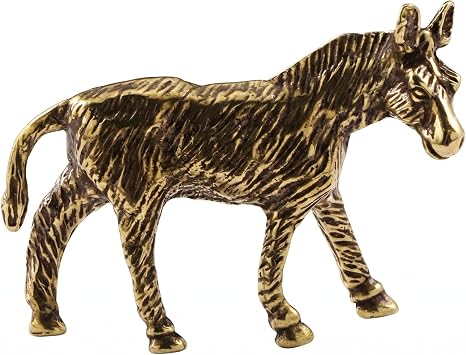 Veemoon Small Decorative Donkey Statue Vintage Fengshui Animal Decor Miniature Farm Animal Sculpture Houghtful Gift for Indoor Home Office Table Christmas Decoration 2.00X1.49X0.79in