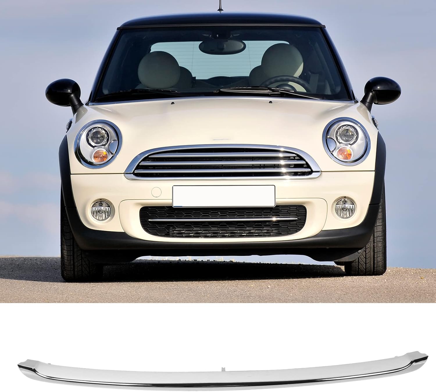 Front Lower Grille Trim Compatible with R55 R56 R57 2011-2014, 51112751624 Lower Hood Grille Trim for Roadster R59 Base 2012-2015 (Electroplated)