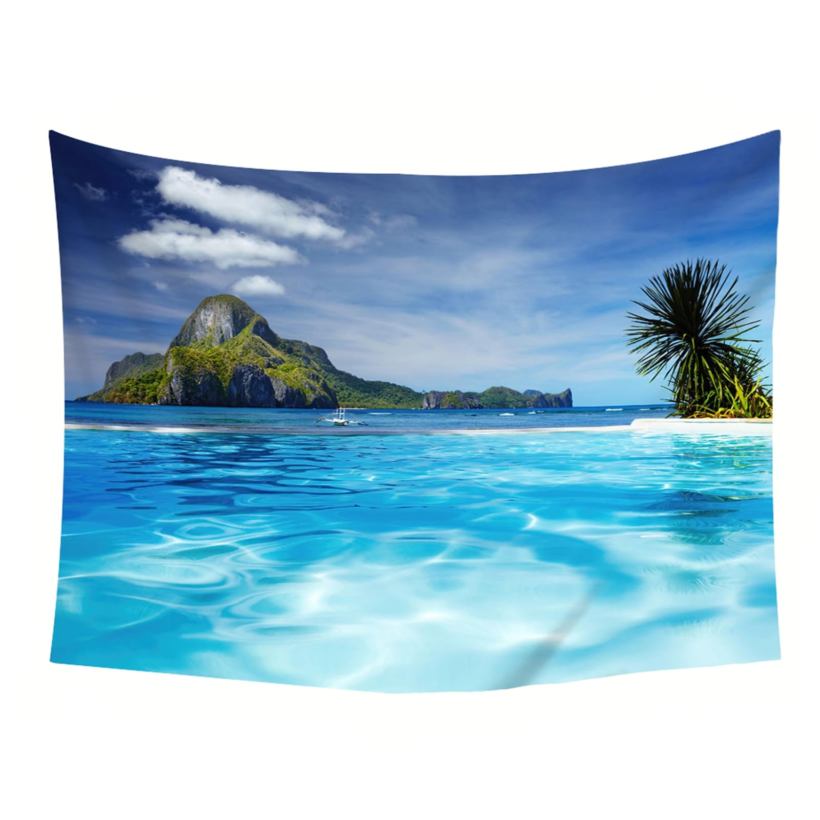 RDSGYZ Wandvorhang mit Motiv Landschaft, Wandteppich Groß 256x350CM Meer und Inseln Wandbehang Wandtuch Wandteppiche Schlafzimmer Kinderzimmer