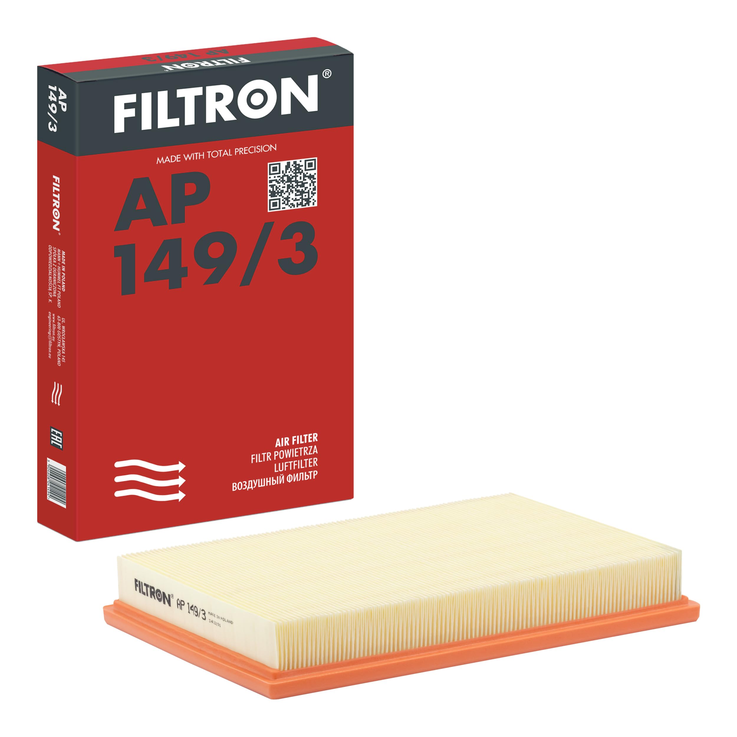 AIR FILTER AP 149/3 FOR SKODA OCTAVIA/II/Combi LAURA FABIA/Praktik VW BBY 1.4L