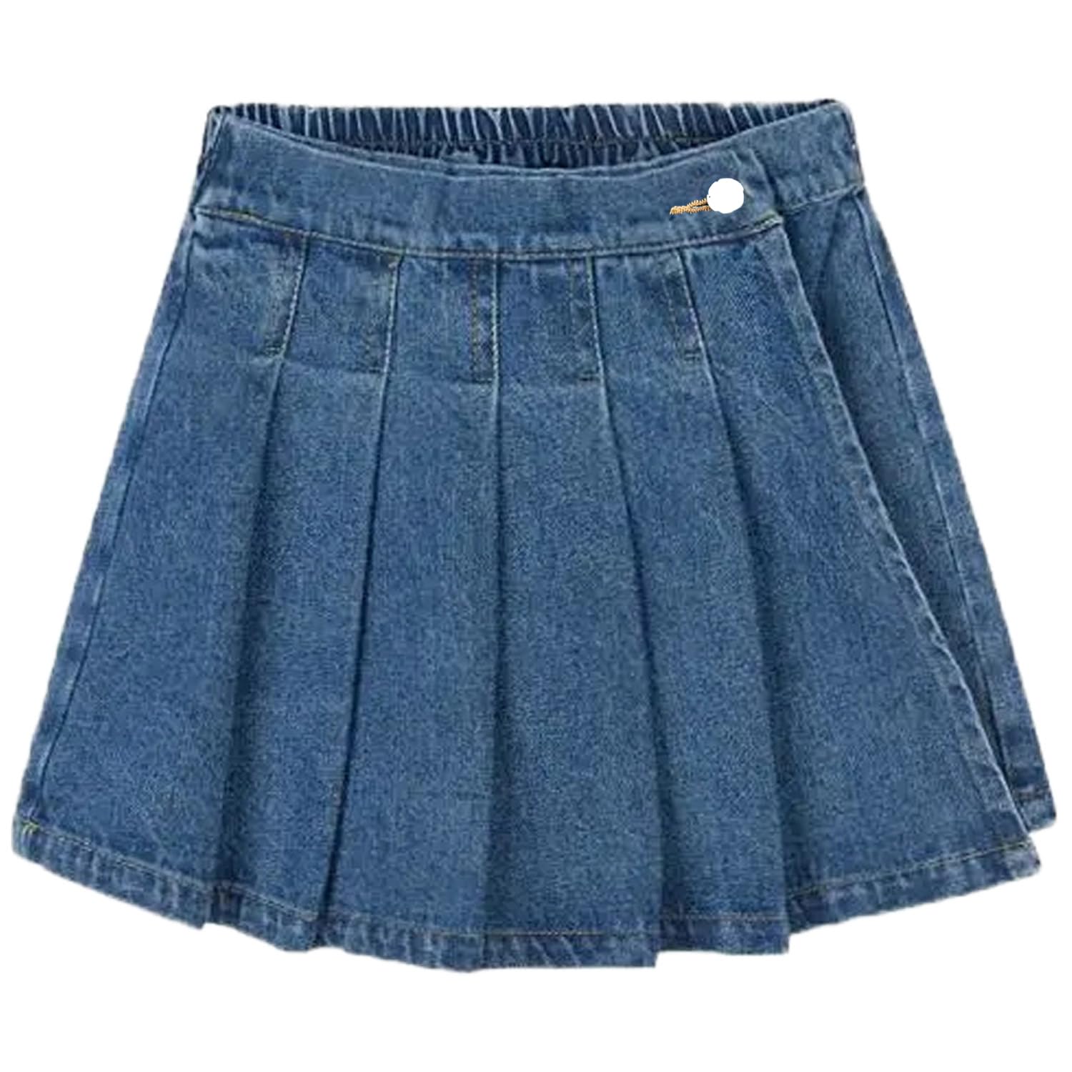 Girls Denim Skirt Summer Vintage Pleated Kids Skirt Shorts Children Uniform Skirt Jeans Skorts