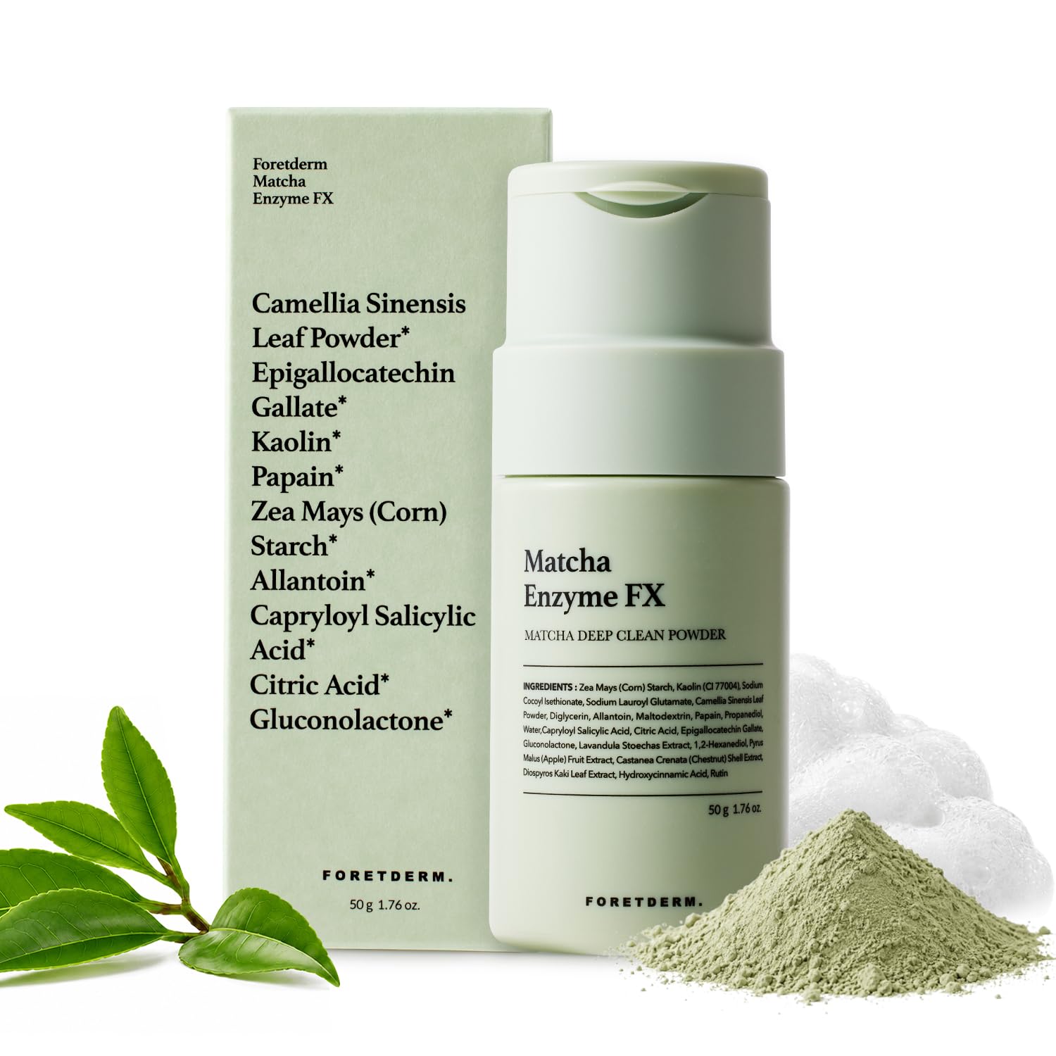 Matcha Enzyme Powder Cleanser, Gentle Exfoliating Face Wash,Kbeauty 1.76 oz | Pore Cleansing, For Sensitive Skin, Green Tea, Low-Irritation Powder to Foam, Fragrance Free, Korean Skincare