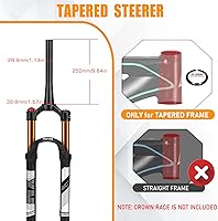 Vista 3 de BUCKLOS Horquilla MTB de Suspensión de Aire de 120mm para Viaje, 26/27.5/29, Ajuste de Rebote 1 1/8 Tubo Recto/Conico QR 9mm, Bloqueo Manual/Remoto