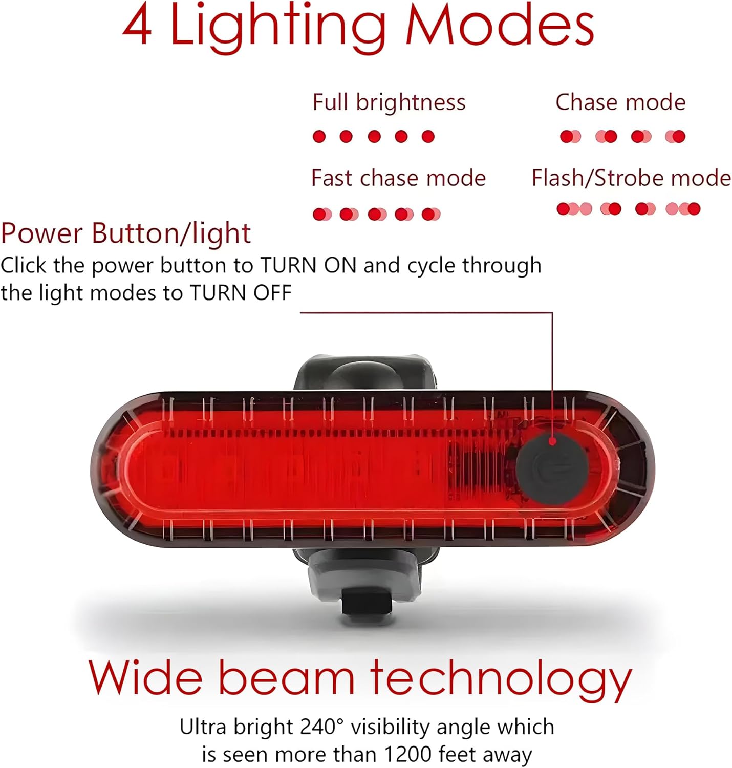 Bike Lights Front and Back, 1000 Lumens USB Rechargeable Bike Light Set with Power Indicator, Headlight & Taillight, Multiple Modes, Waterproof for Night Riding