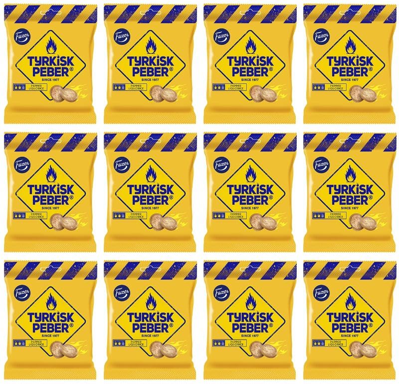 Tyrkisk Peber Liquorice Candy 12 Packs of 120g 50.4oz