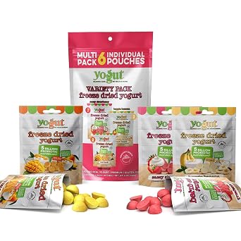 YoGut Freeze Dried Yogurt Snack, On-the-Go Smoothie Melts, Variety Pack