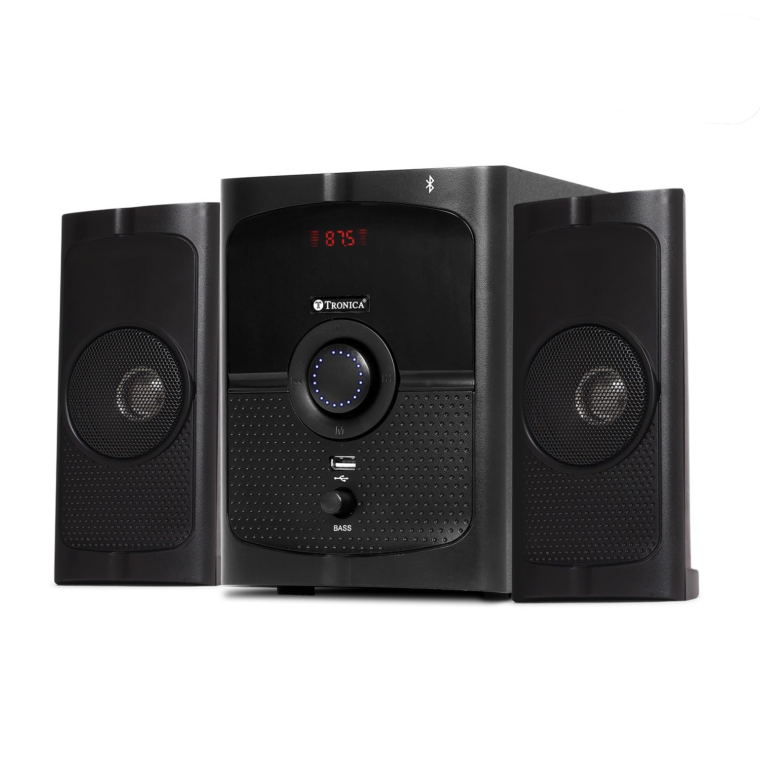 TRONICA Tango Prime 35W 2.1 Bluetooth Home Theater System with 4" Woofer, Wooden Subwoofer, Remote Control, USB, Micro SD, FM, AUX, TV & Laptop Compatible, Powerful Bass Multimedia Speakers-image-2