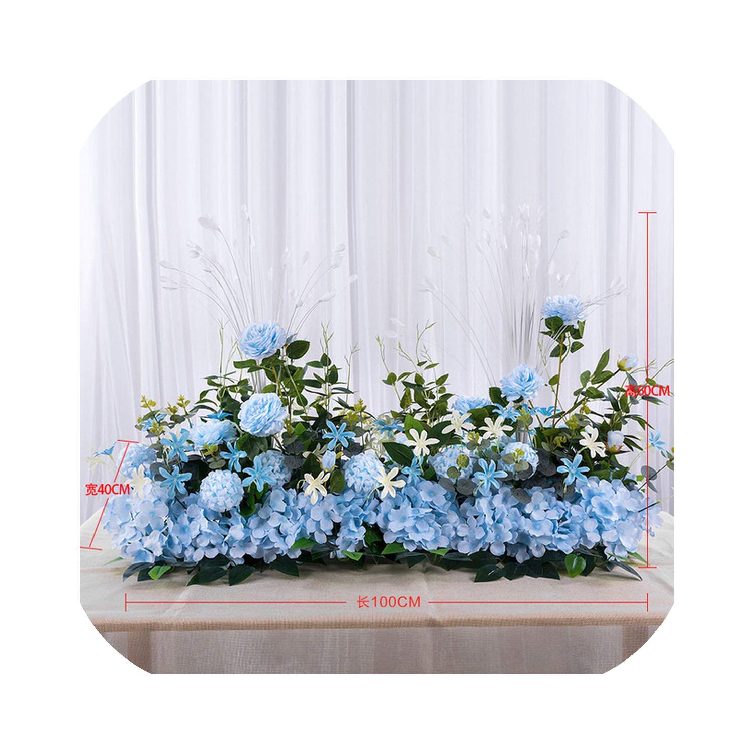 Amazon Co Jp 50 100センチdiyの結婚式の花の壁の整理用品シルク牡丹ローズ人工花行の装飾結婚式の鉄のアーチの背景 ブルーb 100センチ ホーム キッチン