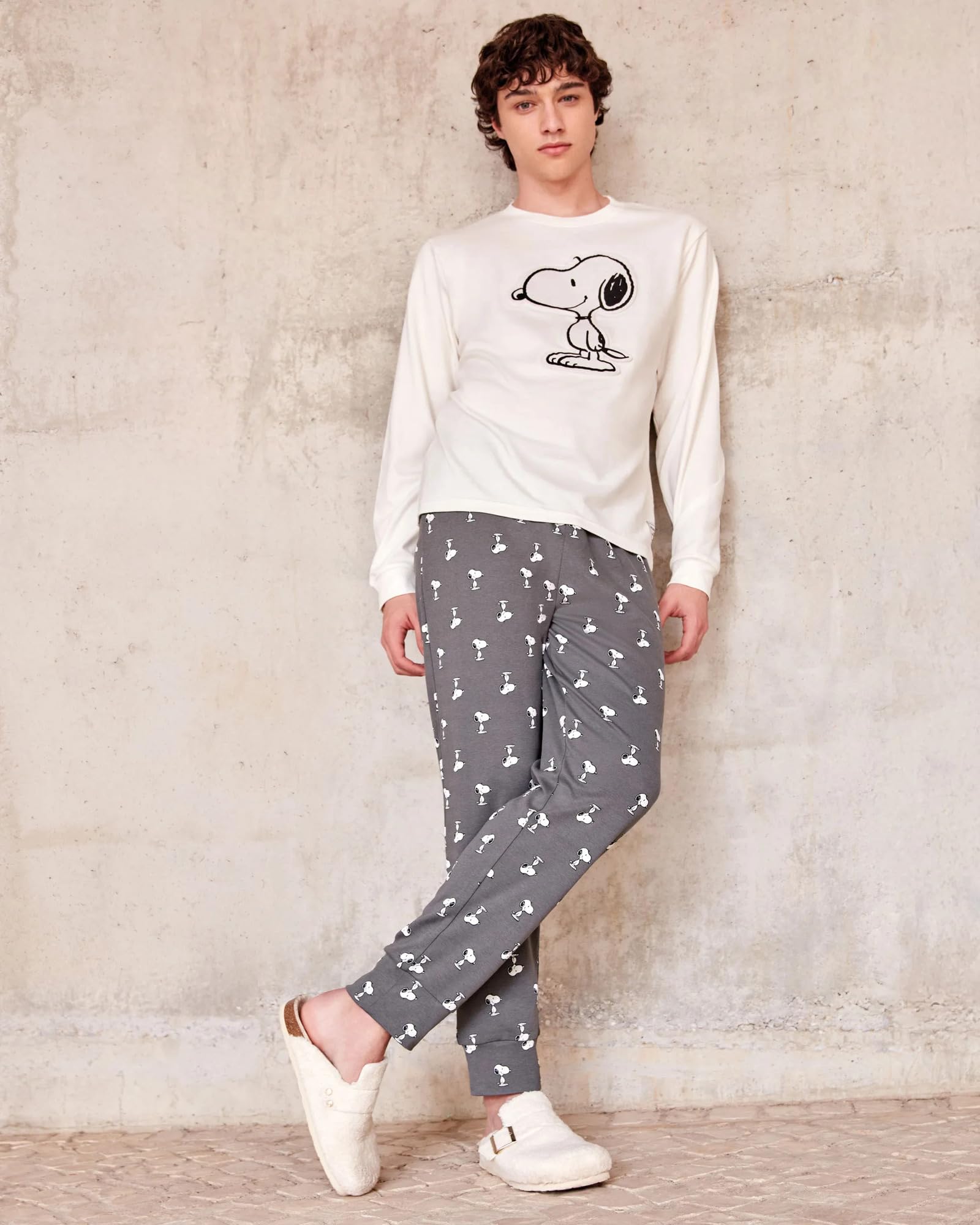 Snoopy - Pijama Invierno Caballero Gisela Snoopy Blanco Hombre