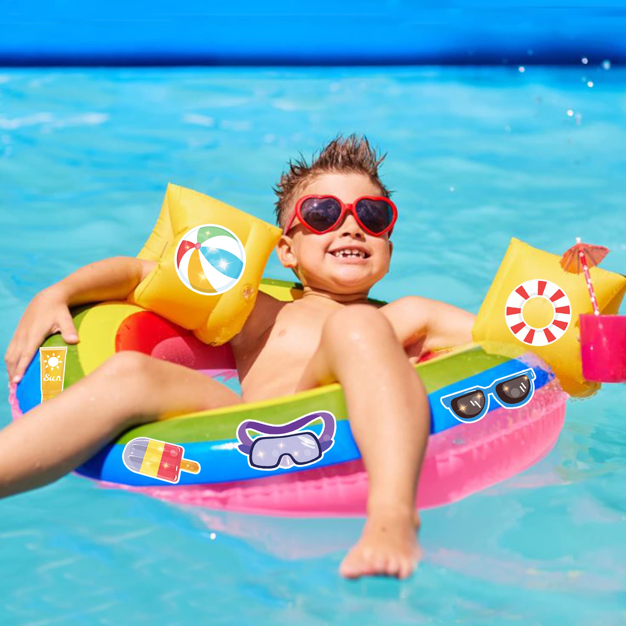 Letnie naklejki na butelki z wodą, bagaże, laptopy, deskorolki, notebooki, samochody, motocykle, rowery (50 szt.) - naklejki plażowe i basenowe