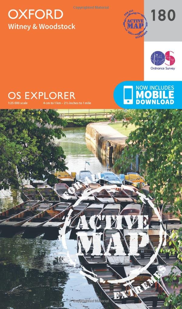 Oxford Map | Weatherproof | Witney & Woodstock | Ordnance Survey | OS Explorer Active Map 180 | England | Walks | Hiking | Maps | Adventure (OS Explorer Active Map)