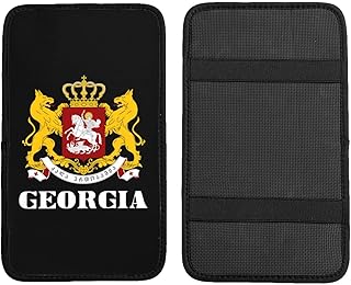 Vintage Flag Georgia Logo Universal Car Armrest Cover Non-Slip Car Handrail Box Cushion Pad Fit Most Truck SUV Decor Accessories