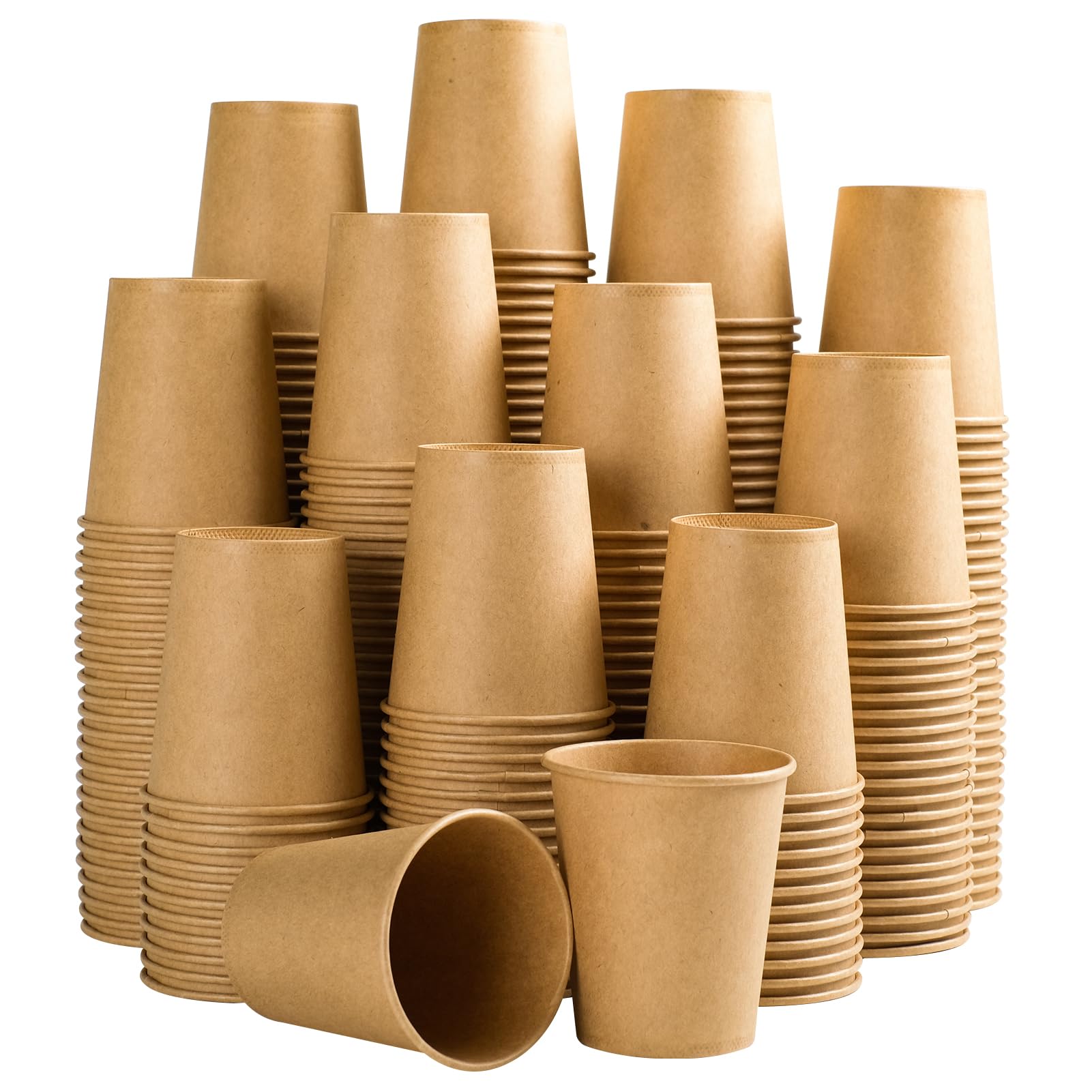 Clawsoff 180 Pack 12 oz Coffee Cups Brown Kraft Disposable Hot Paper Cups — Amazon image 8