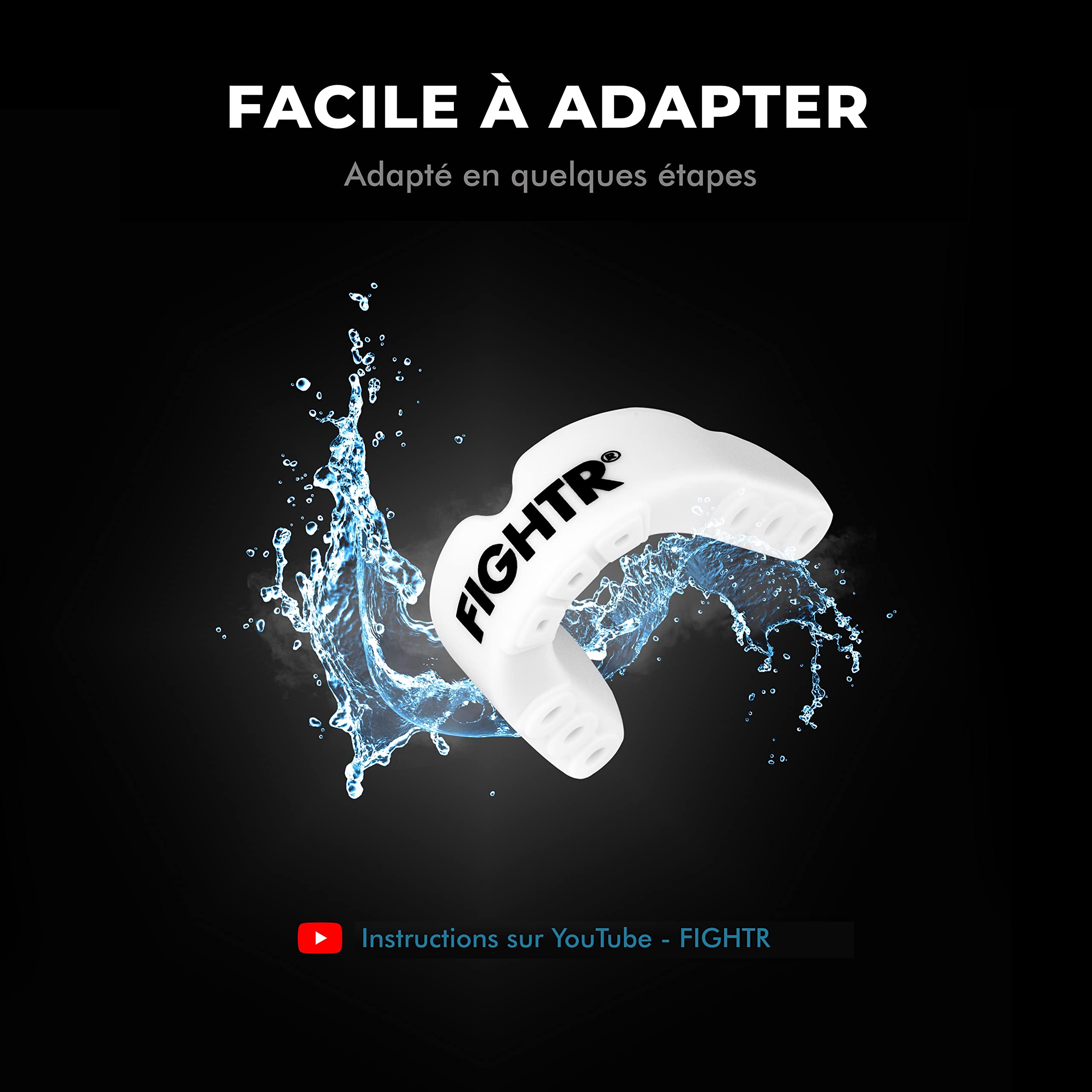 FIGHTR® Protège-Dents Sport Boxe MMA Muay Thai Hockey Arts Martiaux Respiration Facile Ajustable Boîte Hygiène