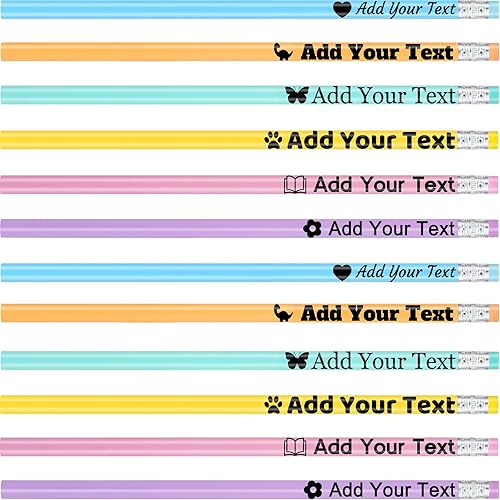 KoelntDIY Lápices personalizados con nombre grabado personalizado #2 - Lápiz triangular con texto, juego de 12, 6 colores, regalo de regreso a