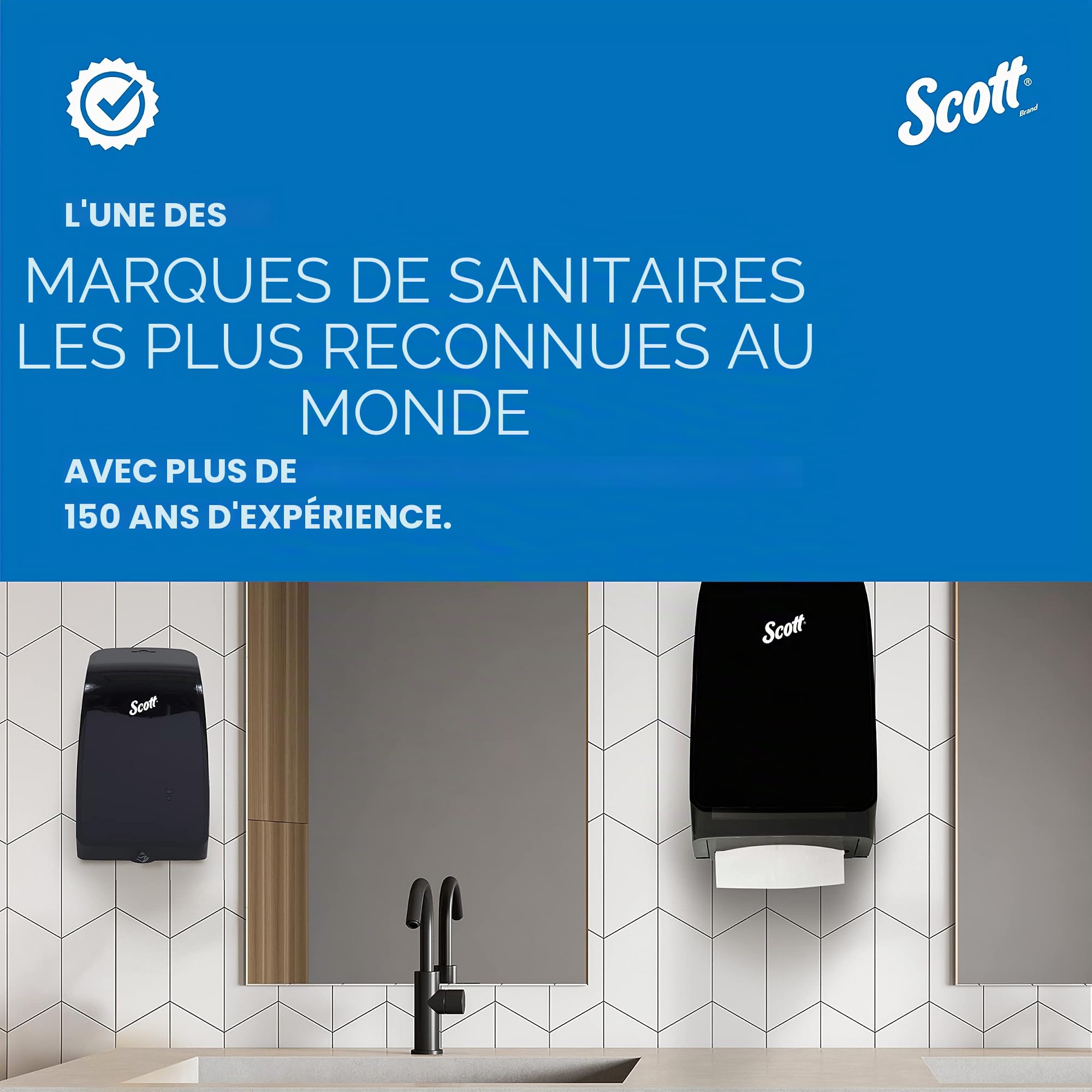 Scott Essential Essuie-mains 3749, Essuie-mains en papier pliés en V, Blanc, Haute Absorption, Doux, Résistants, Écoresponsables, 16 Clips x 250 Feuilles (4000 Feuilles au Total)