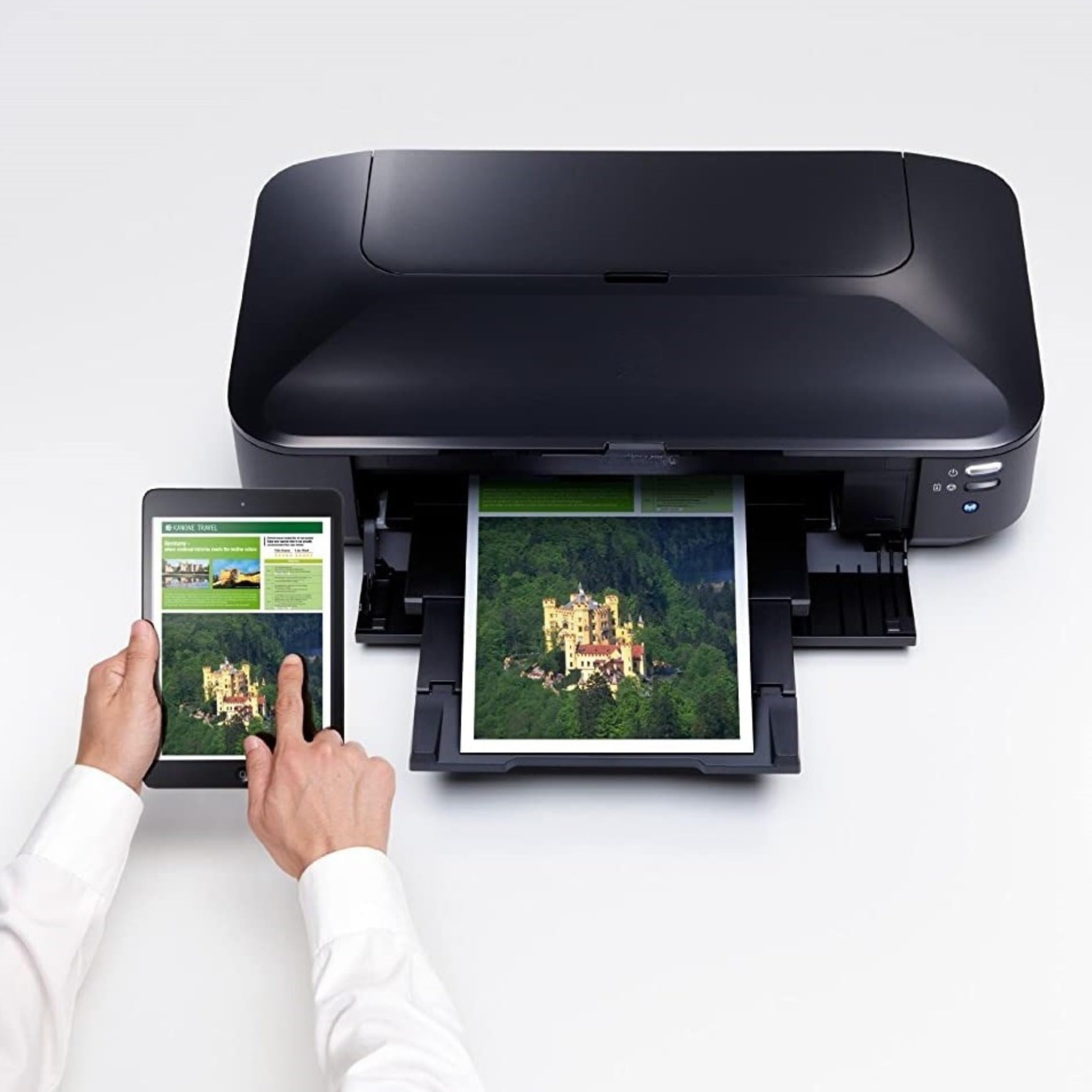 IC-Office iX6850 - Impresora de inyección de tinta color DIN A3+ (impresora de oficina, impresión fotográfica, impresión de texto, 9600 x 2400 DPI, WiFi, Wi-Fi, USB, impresión directa, aplicación