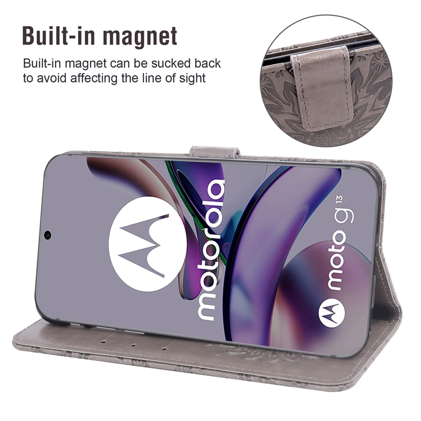 Compatibile con Motorola Moto G13 / G23 / G53 5G XT-2331 XT2331 Custodia COVER STAND flip LIBRO gel silicone tpu PORTAFOGLIO magnetica protezione display eco pelle porta carte card (Blu