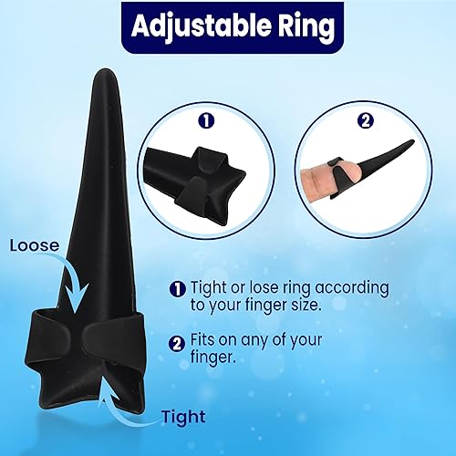 Miniatura 4 de Beauty & Crafts 2 anillos profesionales de separación y seccionamiento del cabello (rectos y curvos) - Herramienta de dedo de acero inoxidable para