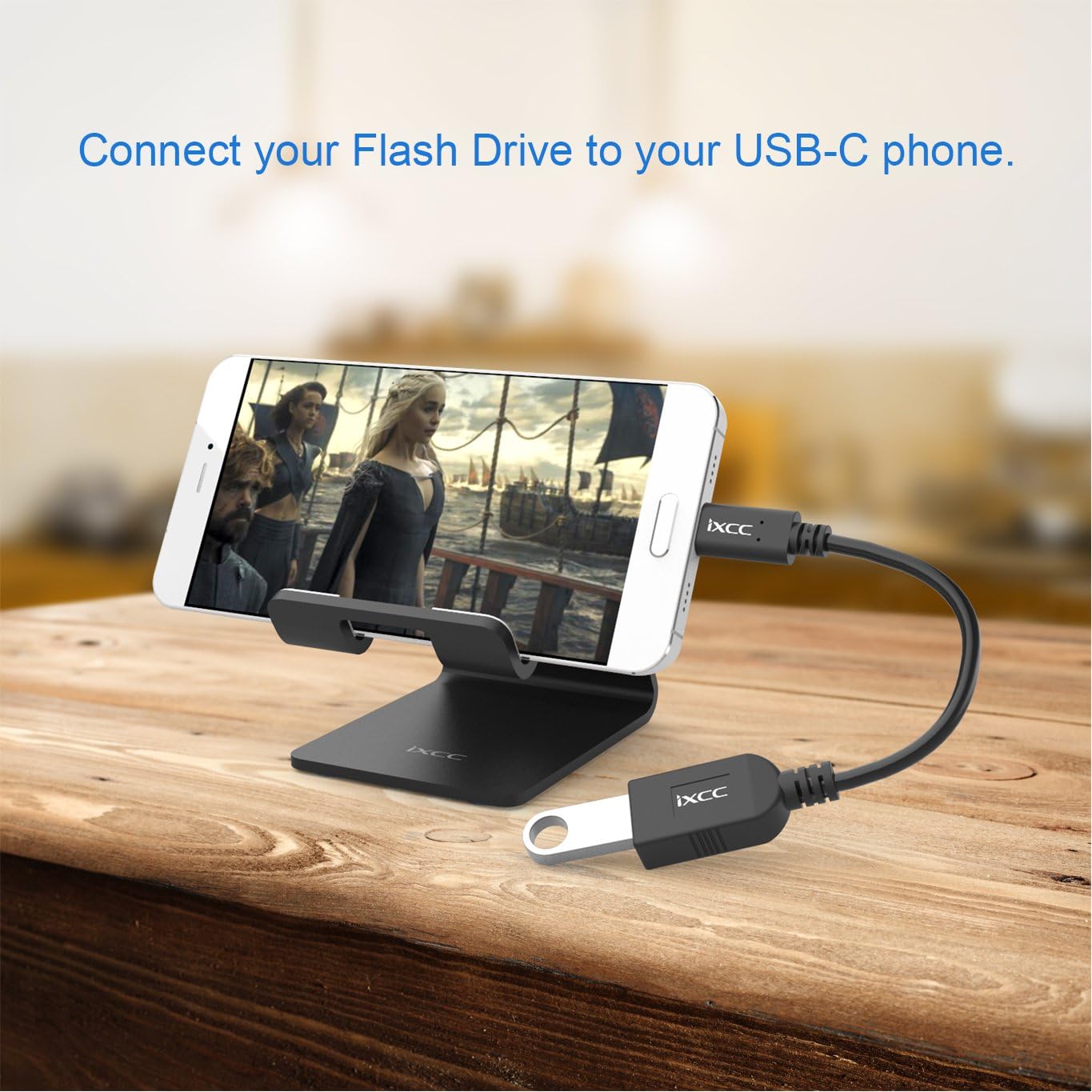 [2Pack] iXCC USB Type C to USB 3.0 Type A Adapter, Charge and Sync Cable, On The Go (OTG Host Cable) for Type-C Supported Devices (6 Inch)